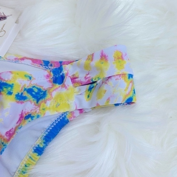 NWT Jessica Simpson Multi Spritz Tie Dye Bikini Bottoms Size Medium - Picture 6 of 12